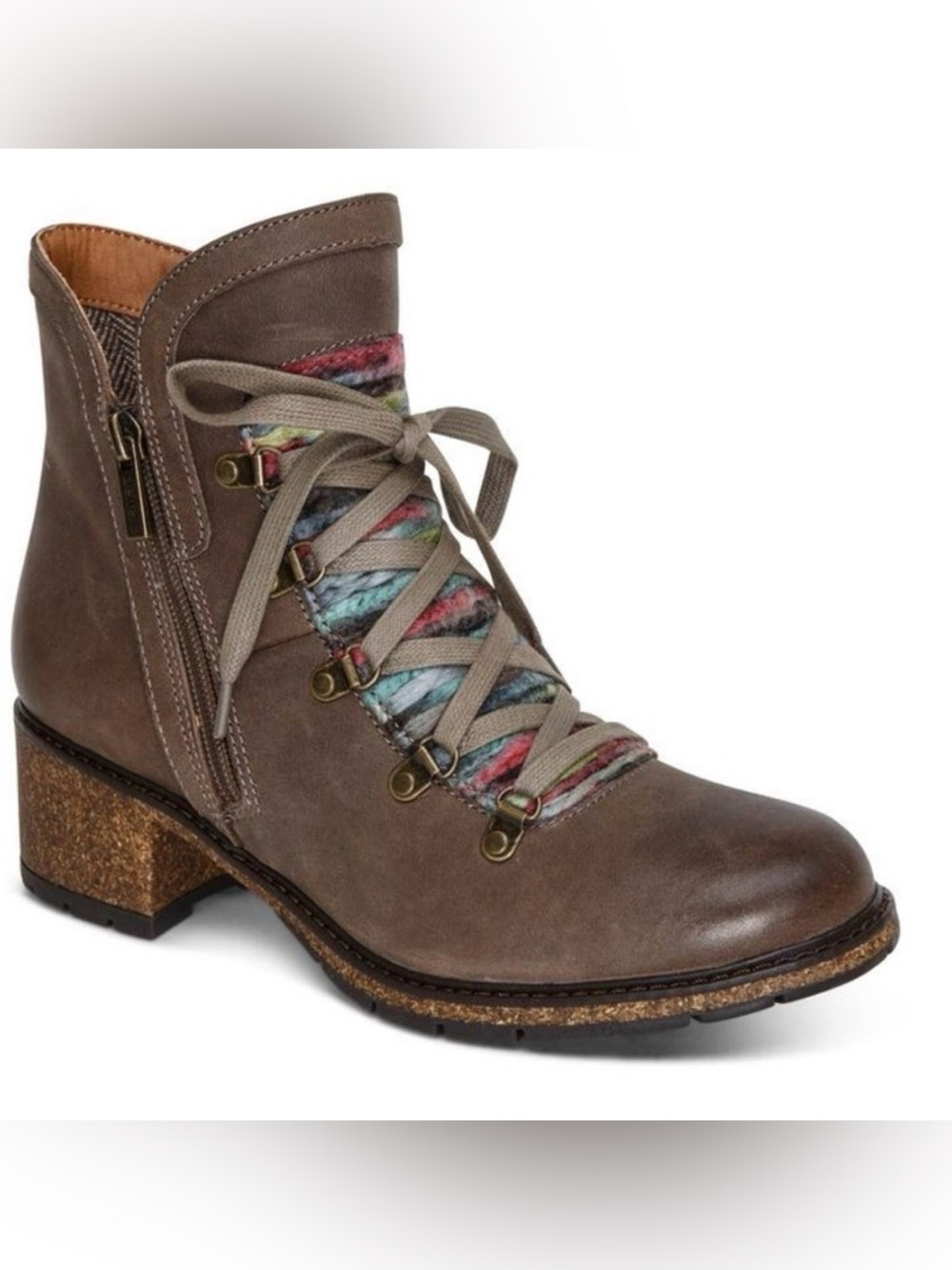 Aetrex Joleen Dark Brown Orthotic Waterproof Leather Lace-Up Boots 6-6.5